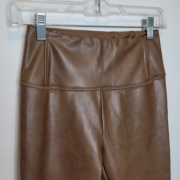 ⏰ 7 For All Mankind Brown Leather Leggings - Picture 3 of 9